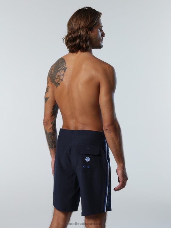 boardshorts con laterales a rayas hombres Azul marino North Sails ropa de playa 020NL399