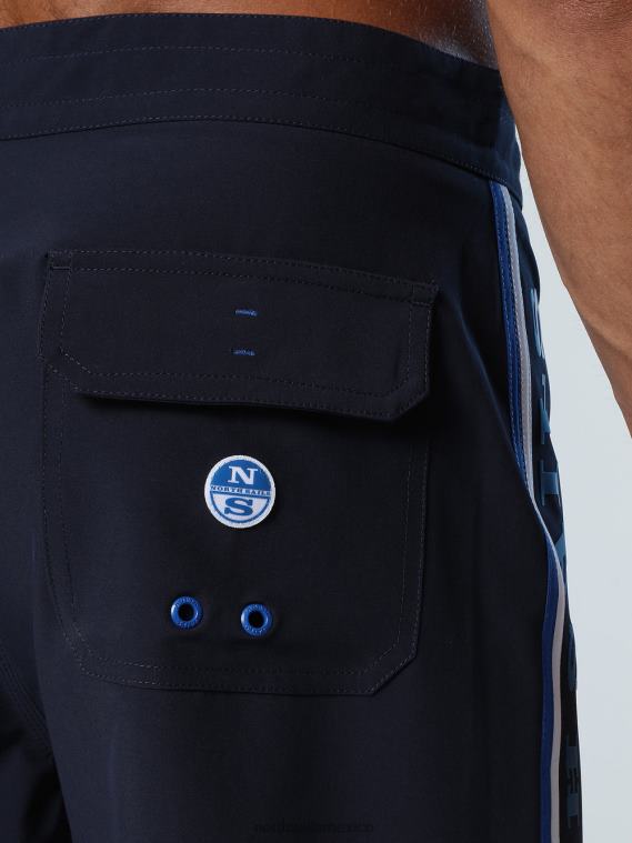 boardshorts con laterales a rayas hombres Azul marino North Sails ropa de playa 020NL399