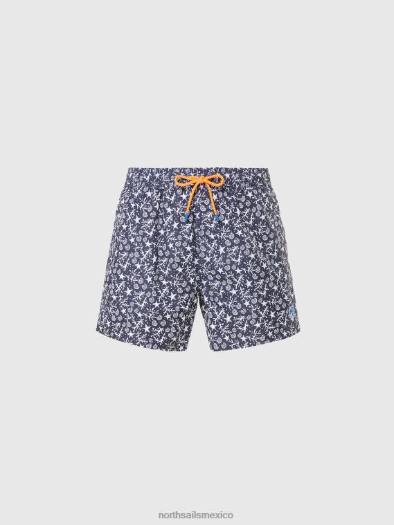 shorts de baño con estampado integral hombres combinación 74 North Sails ropa de playa 020NL424