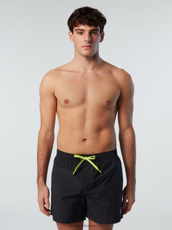 shorts de baño con parche del logo hombres negro North Sails ropa de playa 020NL395