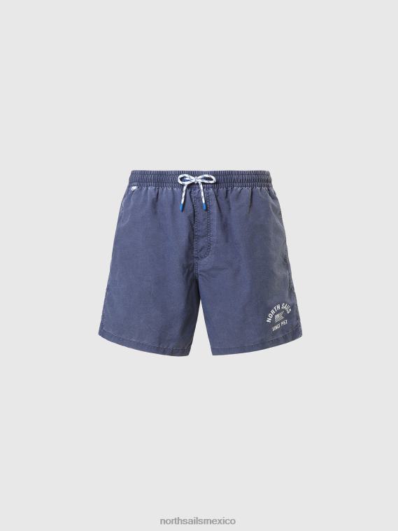shorts de baño de tela lavada hombres Denim oscuro North Sails ropa de playa 020NL397