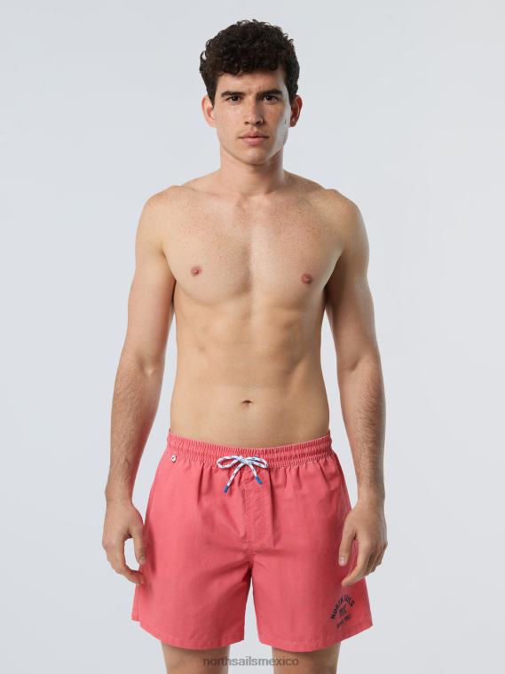 shorts de baño de tela lavada hombres coral especiado North Sails ropa de playa 020NL396