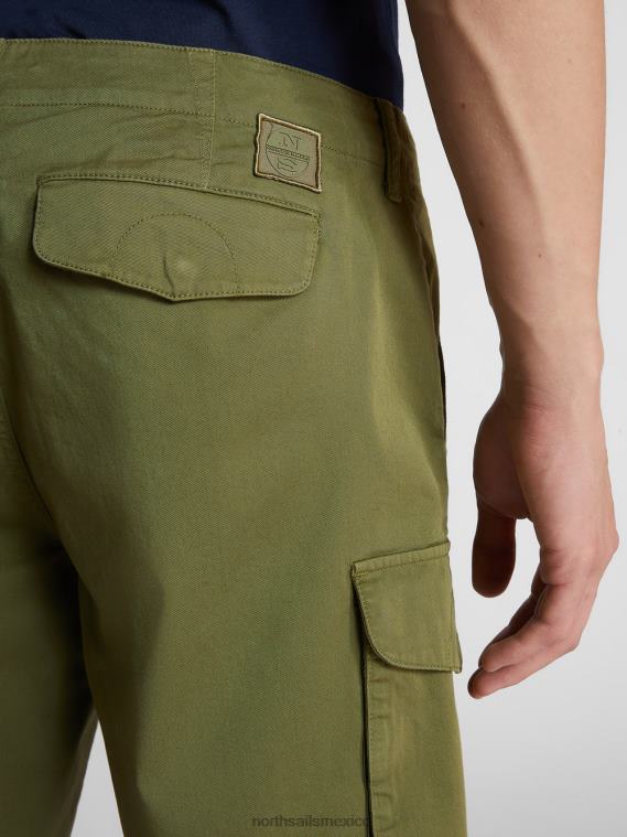 pantalones cortos cargo de gabardina ranger 1937 hombres verde oliva North Sails ropa 020NL1084