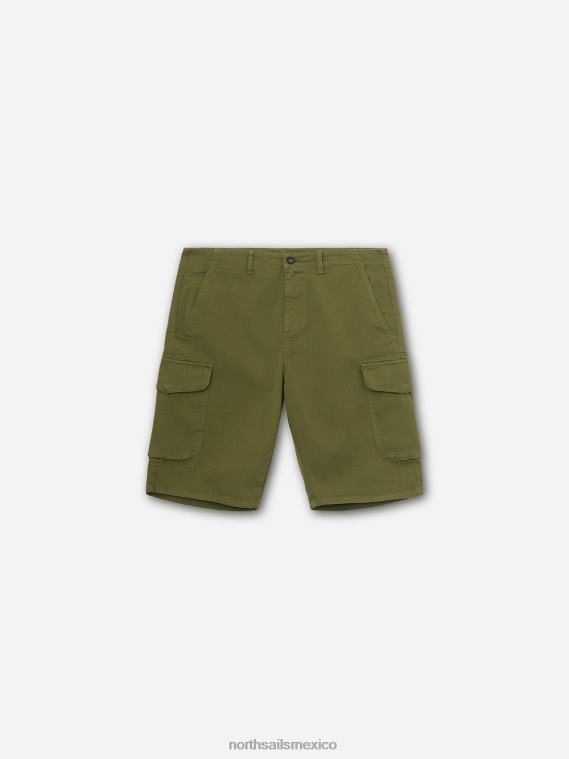 pantalones cortos cargo de gabardina ranger 1937 hombres verde oliva North Sails ropa 020NL1084