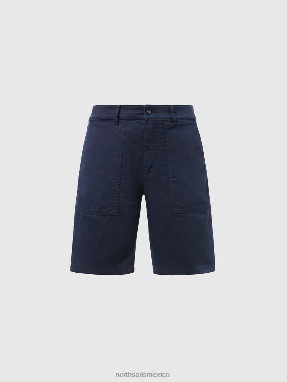 pantalones cortos chinos fatigados hombres Azul marino North Sails ropa 020NL338
