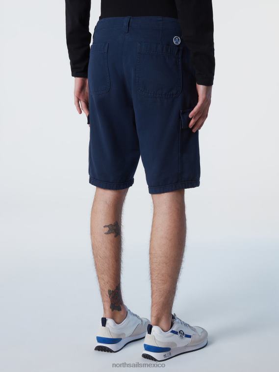 shorts cargo de algodón orgánico hombres Azul marino North Sails ropa 020NL361