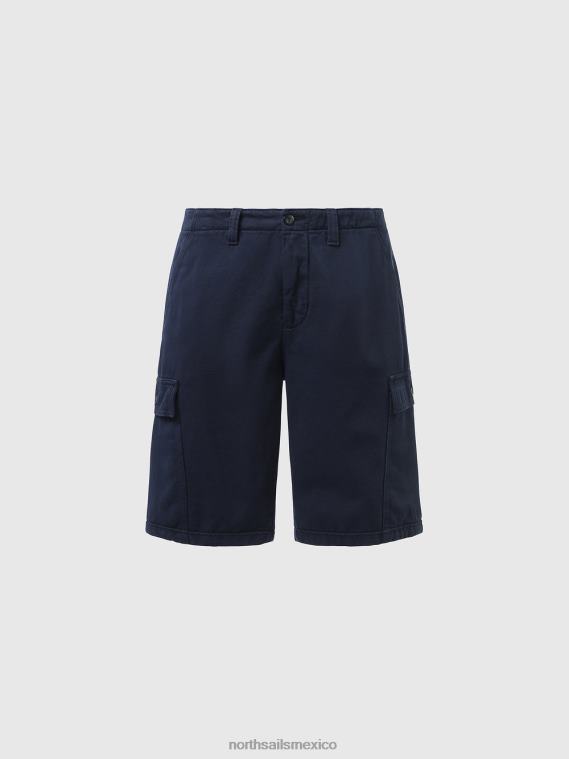 shorts cargo de algodón orgánico hombres Azul marino North Sails ropa 020NL361