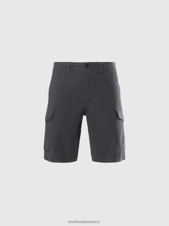 shorts cargo de popelina ecológica hombres asfalto North Sails ropa 020NL337