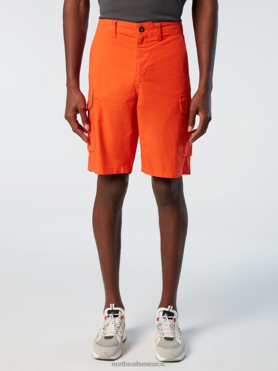 shorts cargo de popelina ecológica hombres naranja brillante North Sails ropa 020NL331