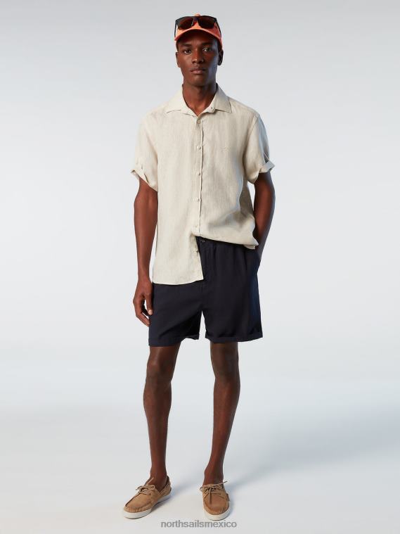 shorts lavados de lino y algodón hombres Azul marino North Sails ropa 020NL328