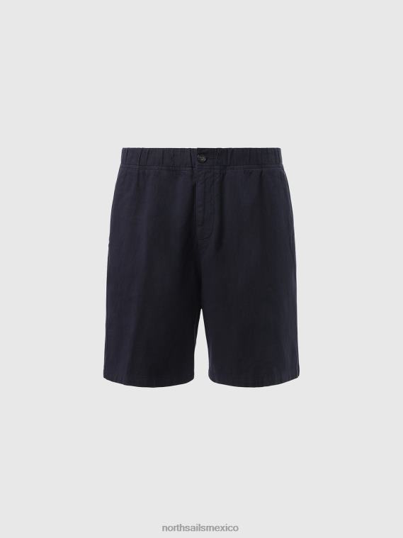 shorts lavados de lino y algodón hombres Azul marino North Sails ropa 020NL328
