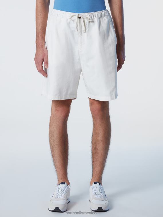 shorts lavados de lino y algodón hombres blanco North Sails ropa 020NL327
