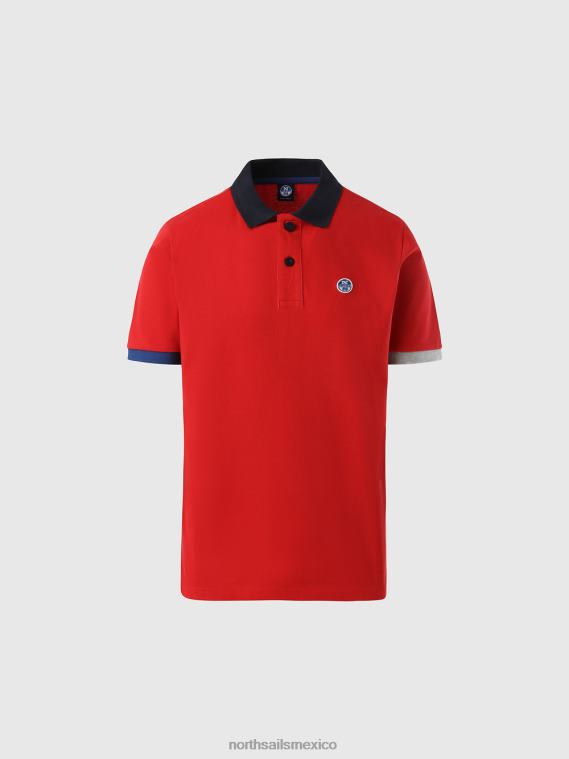 polo de algodón orgánico nuevo hombres rojo North Sails ropa 020NL97