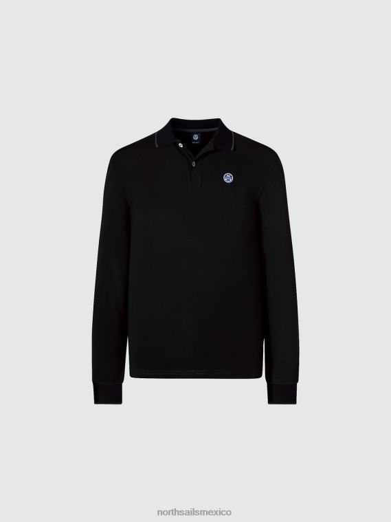polo de manga larga hombres negro North Sails ropa 020NL1009