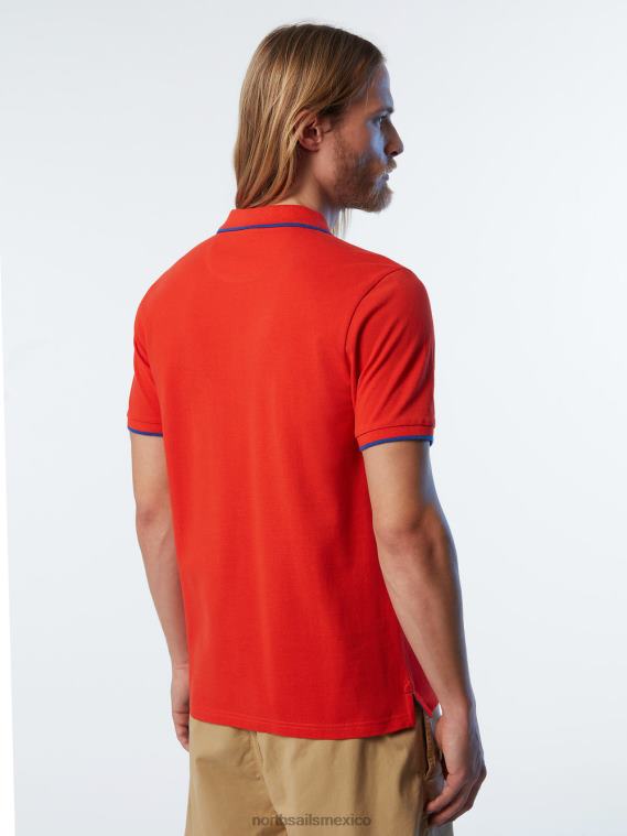 venta de polo de algodón orgánico hombres naranja brillante North Sails ropa 020NL71