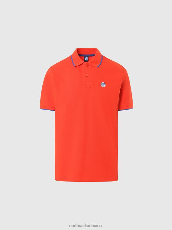 venta de polo de algodón orgánico hombres naranja brillante North Sails ropa 020NL71
