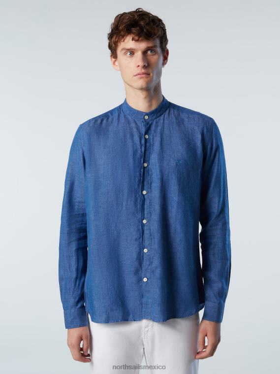 camisa con cuello mandarín hombres Denim oscuro North Sails ropa 020NL236