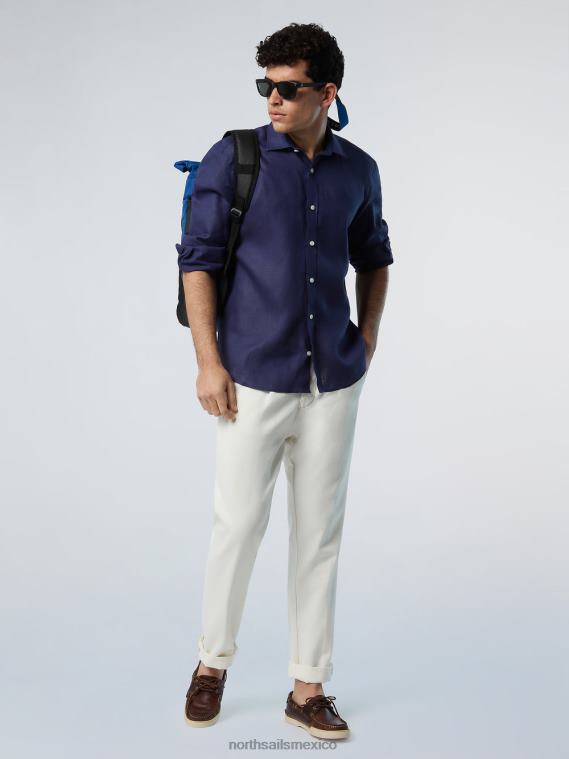 camisa de lino hombres Azul marino North Sails ropa 020NL226