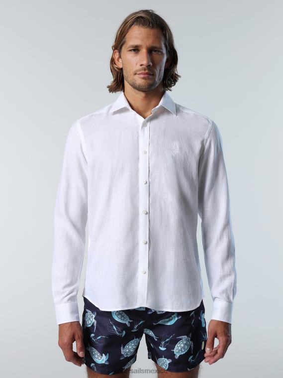 camisa de lino hombres blanco North Sails ropa 020NL221