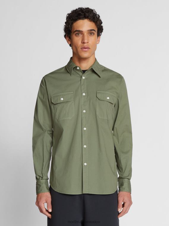camisa de popelina hombres verde oliva North Sails ropa 020NL1183