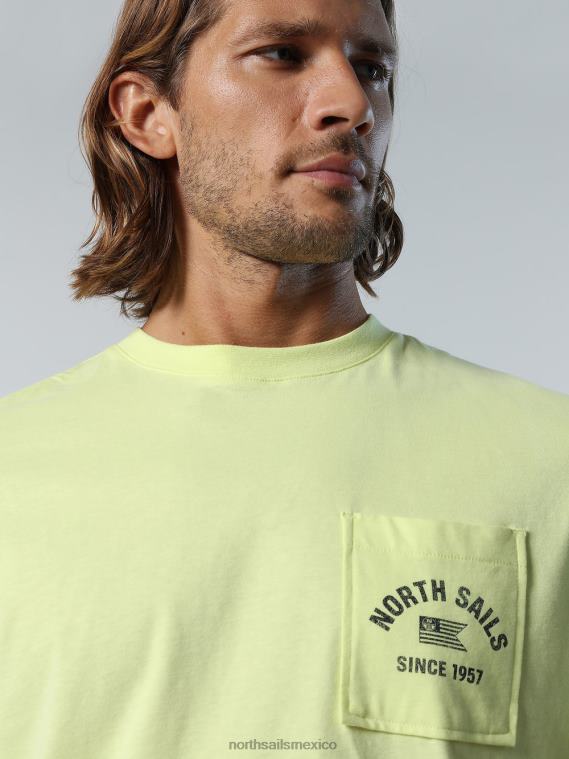 camiseta con bolsillo en el pecho hombres azufre ligero North Sails ropa 020NL158