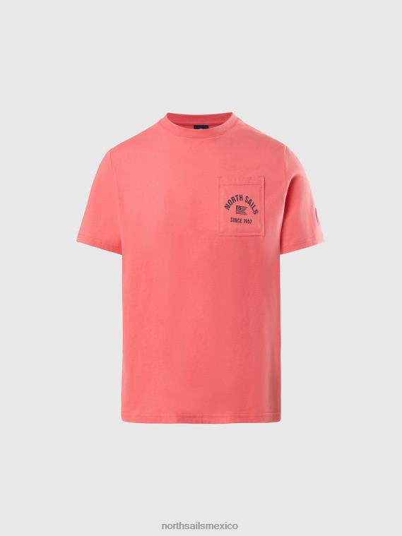camiseta con bolsillo en el pecho hombres coral especiado North Sails ropa 020NL162