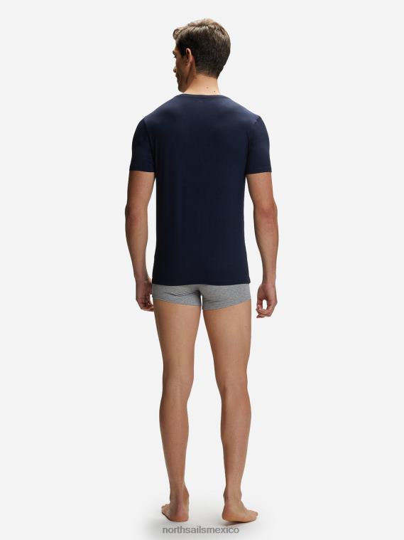 camiseta con cuello en v de bambú hombres Azul marino North Sails ropa 020NL496