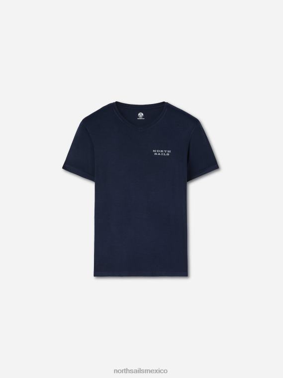 camiseta con cuello en v de bambú hombres Azul marino North Sails ropa 020NL496