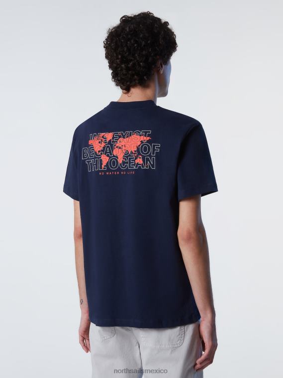 camiseta con estampado en el pecho hombres Azul marino North Sails ropa 020NL165