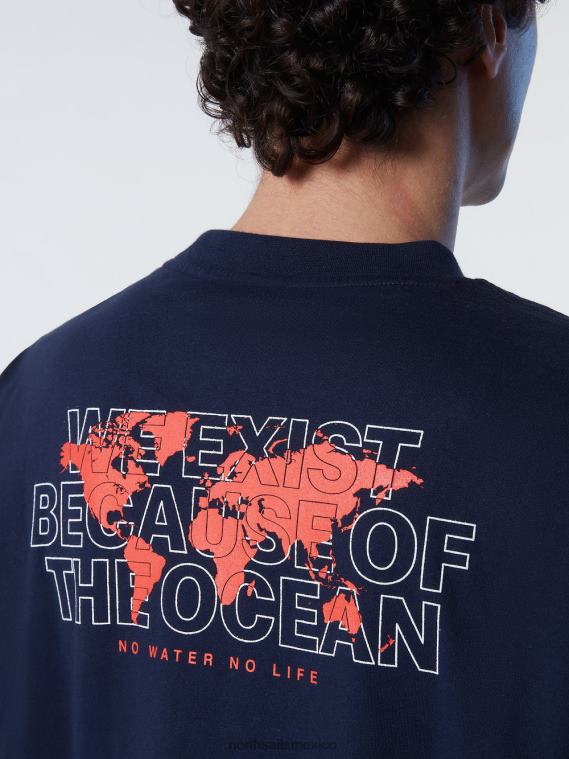 camiseta con estampado en el pecho hombres Azul marino North Sails ropa 020NL165