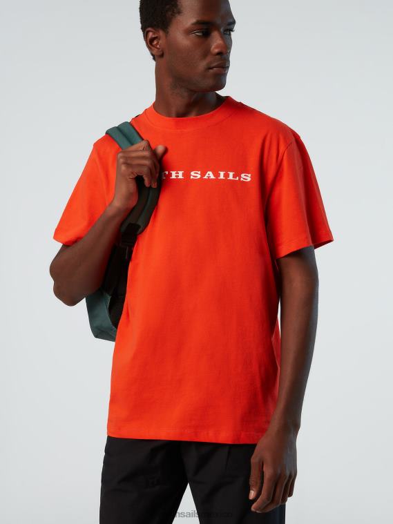 camiseta con estampado en el pecho hombres naranja brillante North Sails ropa 020NL164