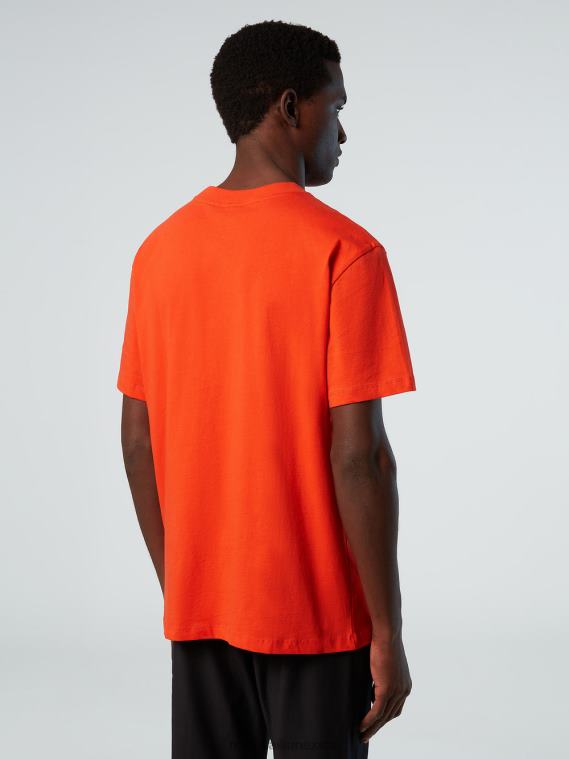 camiseta con estampado en el pecho hombres naranja brillante North Sails ropa 020NL164