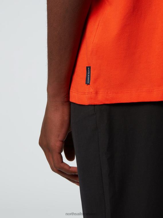 camiseta con estampado en el pecho hombres naranja brillante North Sails ropa 020NL164