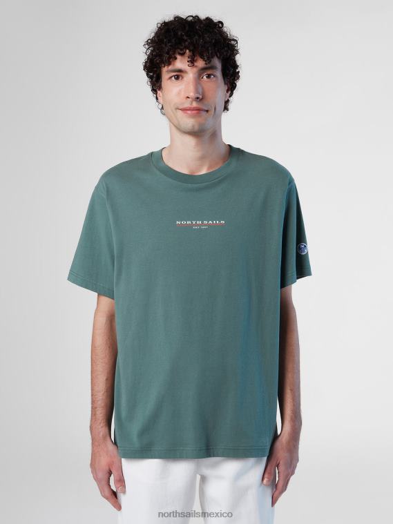 camiseta con estampado en el pecho hombres verde militar North Sails ropa 020NL155
