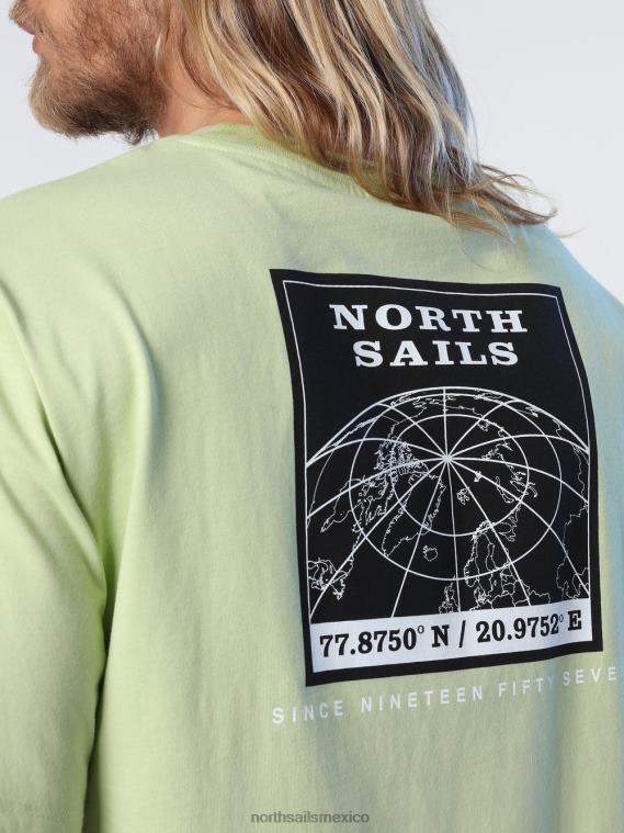 camiseta con estampado gráfico hombres algas verdes North Sails ropa 020NL993