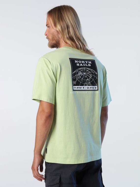 camiseta con estampado gráfico hombres algas verdes North Sails ropa 020NL993