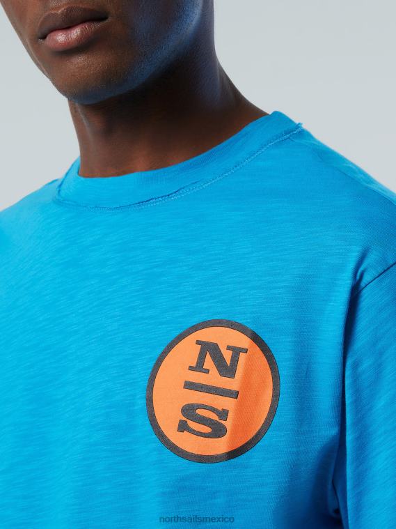 camiseta con estampado gráfico hombres turquesa North Sails ropa 020NL151