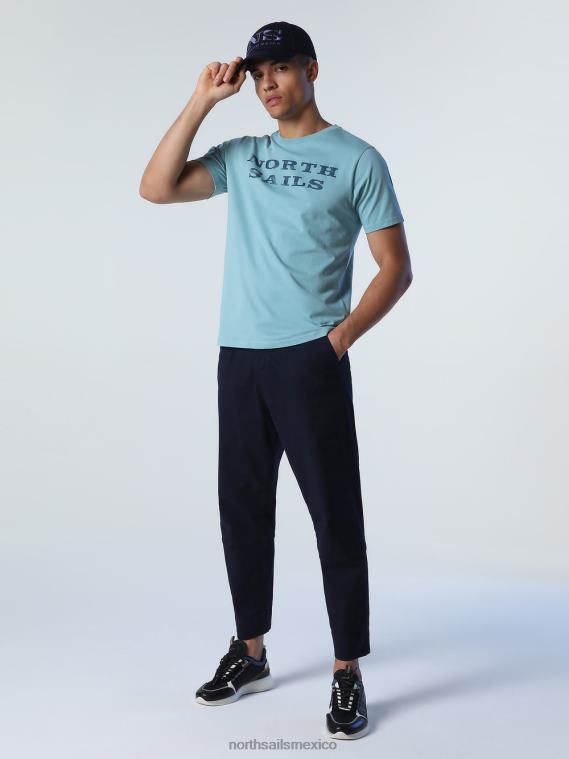 camiseta con letras hombres azul mineral North Sails ropa 020NL998