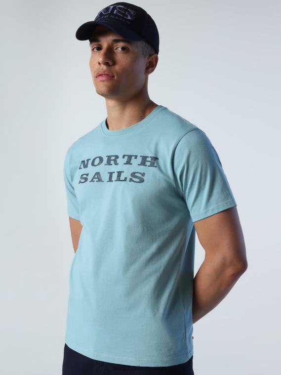 camiseta con letras hombres azul mineral North Sails ropa 020NL998