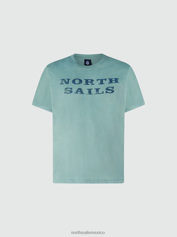 camiseta con letras hombres azul mineral North Sails ropa 020NL998