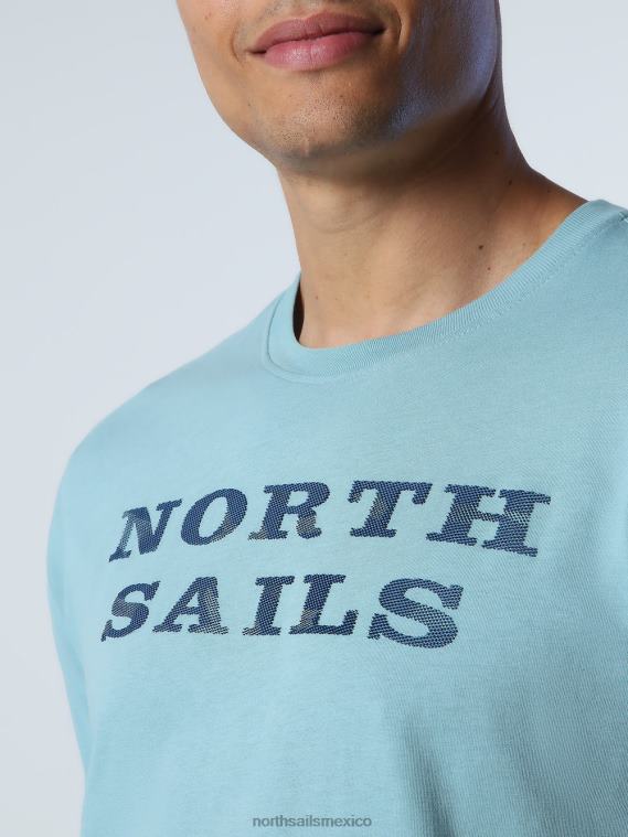 camiseta con letras hombres azul mineral North Sails ropa 020NL998