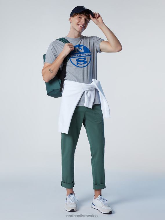 camiseta con maxilogotipo estampado hombres mezcla de grises North Sails ropa 020NL181