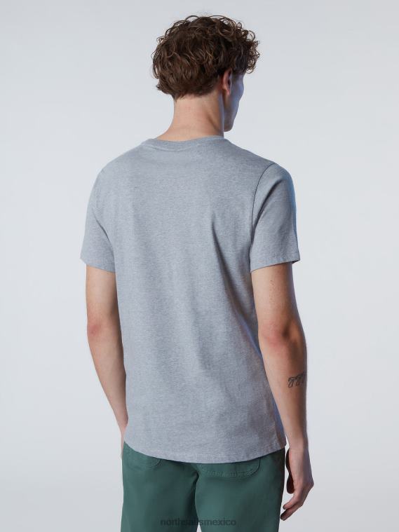 camiseta con maxilogotipo estampado hombres mezcla de grises North Sails ropa 020NL181