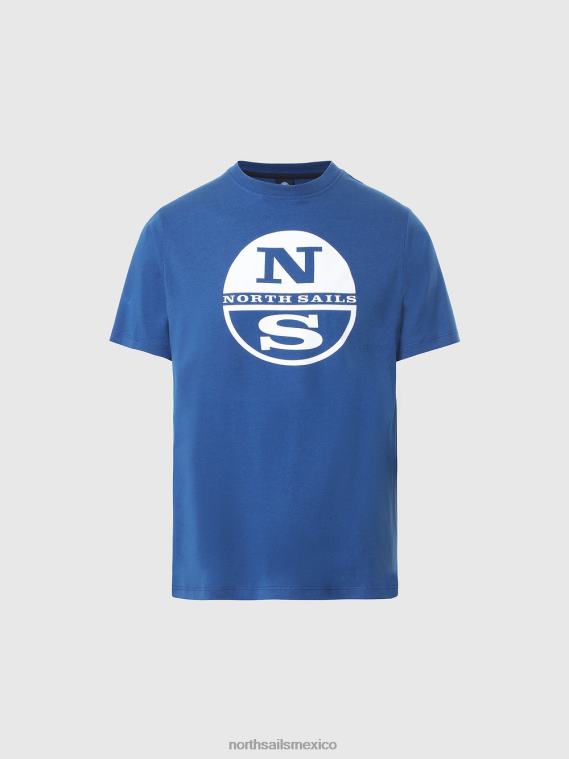 camiseta con maxilogotipo estampado hombres océano azul North Sails ropa 020NL177