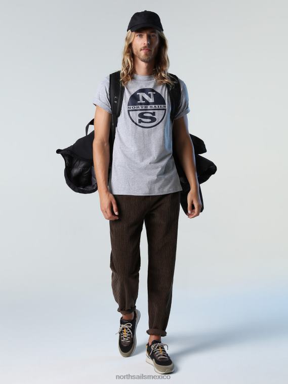 camiseta con maxilogotipo hombres mezcla gris medio North Sails ropa 020NL928