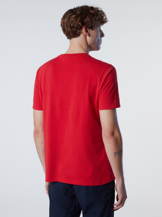 camiseta con parche de fieltro hombres rojo North Sails ropa 020NL194