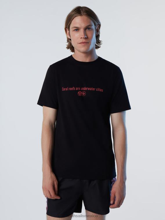 camiseta de jardineros de coral hombres negro North Sails ropa 020NL133
