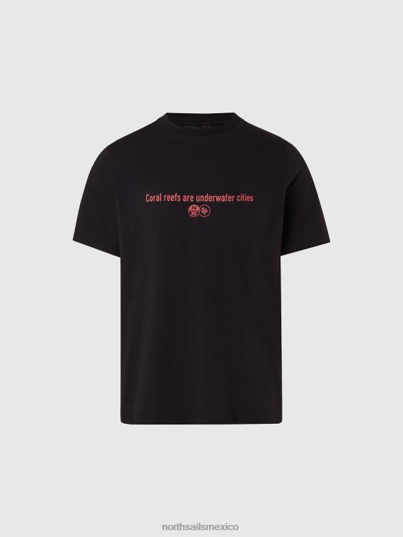 camiseta de jardineros de coral hombres negro North Sails ropa 020NL133