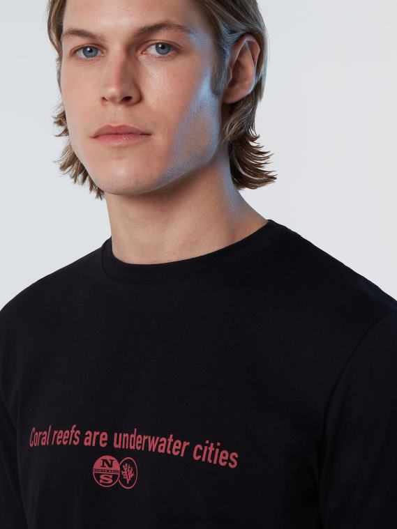 camiseta de jardineros de coral hombres negro North Sails ropa 020NL133
