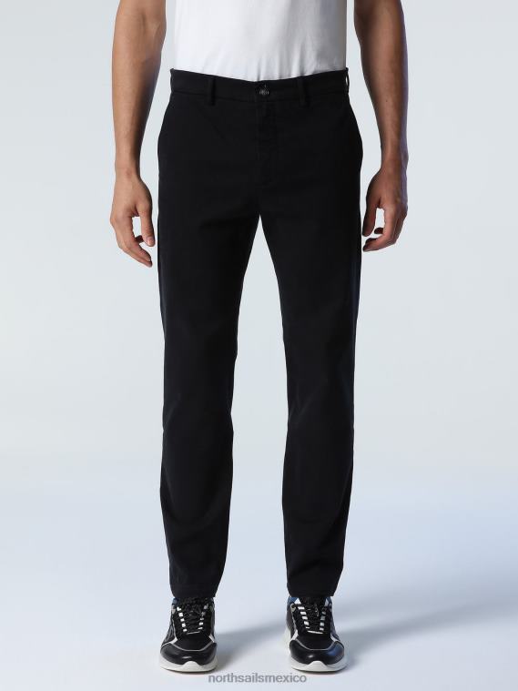 pantalones chinos ajustados hombres negro North Sails ropa 020NL802